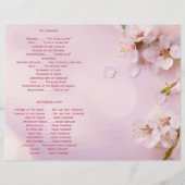 Roze Kersenbloesem Huwelijksprogramma Flyer (Achterkant)
