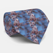 roze kersenbloesem in blauwe lucht stropdas (Opgerold)