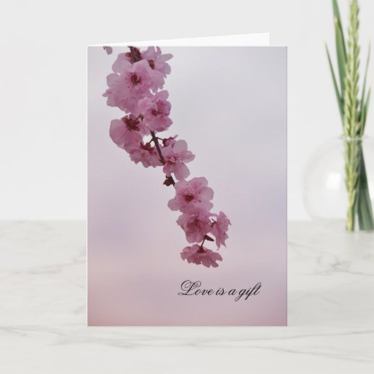 Roze Kersenbloesem Kaart (Voorkant)