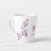 Roze Kersenbloesem Keramiek  Latte Mok (Linkerhoek)