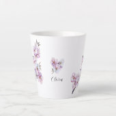 Roze Kersenbloesem Keramiek  Latte Mok (Voorkant)
