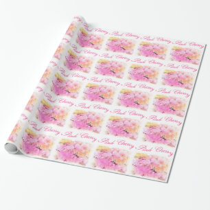 Roze kersenbloesem kleur schets bloem fotografie cadeaupapier