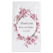 Roze kersenbloesem. Lente bloemenbruiloft Bedankt Klein Cadeauzakje (Voorkant)