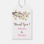 Roze kersenbloesem lente bruiloft Dank U Cadeaulabel (Voorkant)