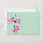 Roze Kersenbloesem, Mint Green Foto Bedankkaart (Achterkant)