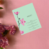 Roze Kersenbloesem Mint Groen Quinceanera Menu