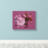  roze kersenbloesem mooie moderne bloemen canvas afdruk (Insitu (Houten vloer))