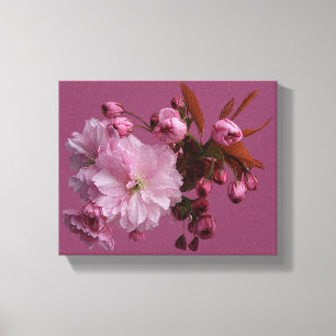  roze kersenbloesem mooie moderne bloemen canvas afdruk