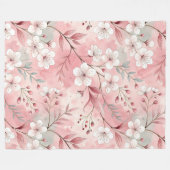 Roze kersenbloesem motief fleece deken (Voorkant (Horizontaal))