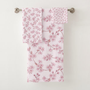 Roze Kersenbloesem Naadloos Bloemmotief Bad Handdoek