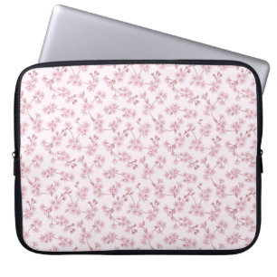 Roze Kersenbloesem Naadloos Bloempatroon Laptop Sleeve
