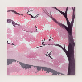 Roze Kersenbloesem | Natuur Waterverf Legpuzzel