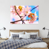 Roze Kersenbloesem Op Een Warme Lentedag Canvas Afdruk (Insitu (Slaapkamer))