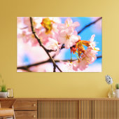 Roze Kersenbloesem Op Een Warme Lentedag Canvas Afdruk (Insitu (Woonkamer))
