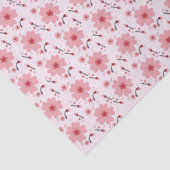 Roze Kersenbloesem Patroon Tissuepapier (Detail)