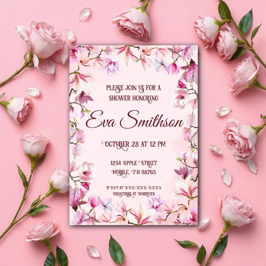 Roze Kersenbloesem Regenbui Kaart