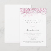 Roze kersenbloesem repetitie diner uitnodigingen (Voorkant / Achterkant)