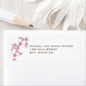 Roze Kersenbloesem Retouradreslabels Etiket (Insitu)