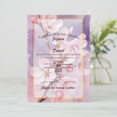 Roze Kersenbloesem Roze-Lavendel Uitnodiging (Staand voorkant)