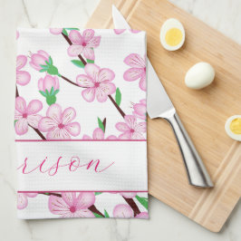 Roze kersenbloesem sakura bloem theedoek