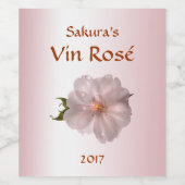 Roze Kersenbloesem Sakura Bloem Wijn Label Etiket (Enkel label)