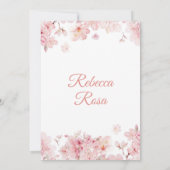 Roze Kersenbloesem Sakura Gold Quinceañera Kaart (Achterkant)