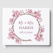 Roze kersenbloesem / sakura. Lente bloemenbruiloft Gastenboek (Voorkant)