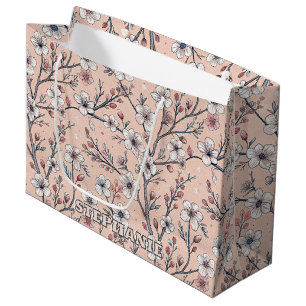 Roze Kersenbloesem Sakura Patroon op Roze (1) Groot Cadeauzakje