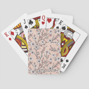 Roze Kersenbloesem Sakura Patroon op Roze (1) Pokerkaarten