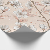 Roze Kersenbloesem Sakura Patroon op Roze (2) Cadeaupapier (Hoek)