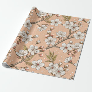 Roze Kersenbloesem Sakura Patroon op Roze (3) Cadeaupapier