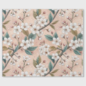 Roze Kersenbloesem Sakura Patroon op Roze (4) Cadeaupapier (Vlak)