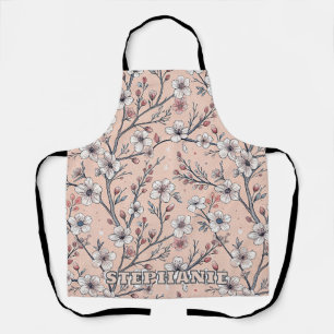 Roze Kersenbloesem Sakura Patroon op Roze Schort