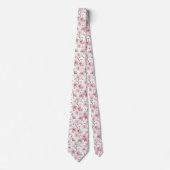 Roze Kersenbloesem Sakura Patroon op Wit (2) Stropdas (Voorkant)