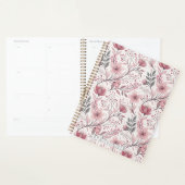 Roze Kersenbloesem Sakura Patroon op Wit (3) Planner (Display)