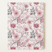 Roze Kersenbloesem Sakura Patroon op Wit (3) Planner (Achterkant)