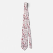 Roze Kersenbloesem Sakura Patroon op Wit (3) Stropdas (Voorkant)