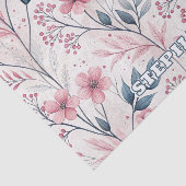 Roze Kersenbloesem Sakura Patroon op Wit (4) Tissuepapier (Detail)