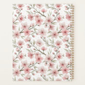 Roze Kersenbloesem Sakura Patroon op Wit (5) Planner (Achterkant)