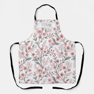Roze Kersenbloesem Sakura Patroon op Wit Schort