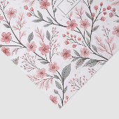 Roze Kersenbloesem Sakura Patroon op Wit Tissuepapier (Detail)