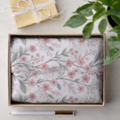 Roze Kersenbloesem Sakura Patroon op Wit Tissuepapier (Geschenk)