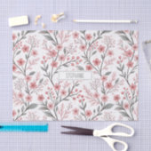 Roze Kersenbloesem Sakura Patroon op Wit Tissuepapier (Craft)