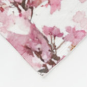 Roze Kersenbloesem Sakura Waterverf Bloem Boho Fleece Deken (Hoek)