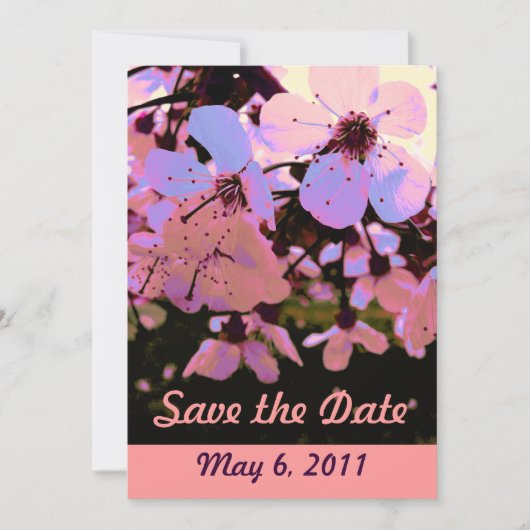 Roze Kersenbloesem Save the Date (Voorkant)