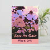 Roze Kersenbloesem Save the Date (Staand voorkant)