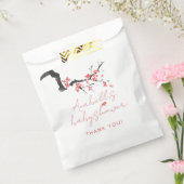 Roze Kersenbloesem Script Baby Shower Bedankzakje (Gezegeld)
