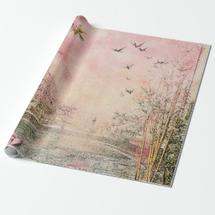 Roze Kersenbloesem Serene Landschap (8) Cadeaupapier