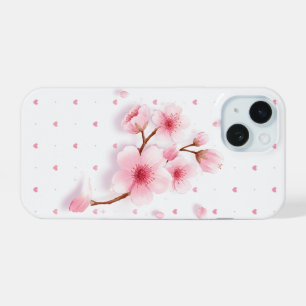 Roze kersenbloesem telefoonhoesje. iPhone 15 case