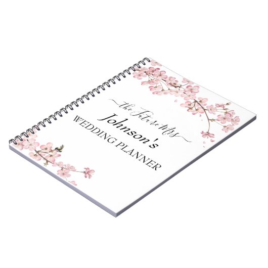 Roze Kersenbloesem Trouwplanner Notitieboek (Linkerzijde)